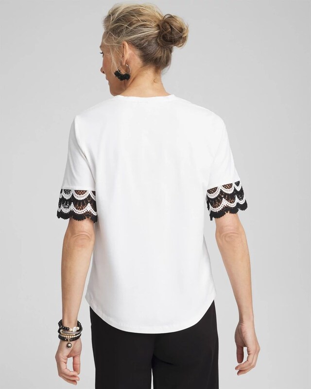 Crochet Trim Tee - image 3